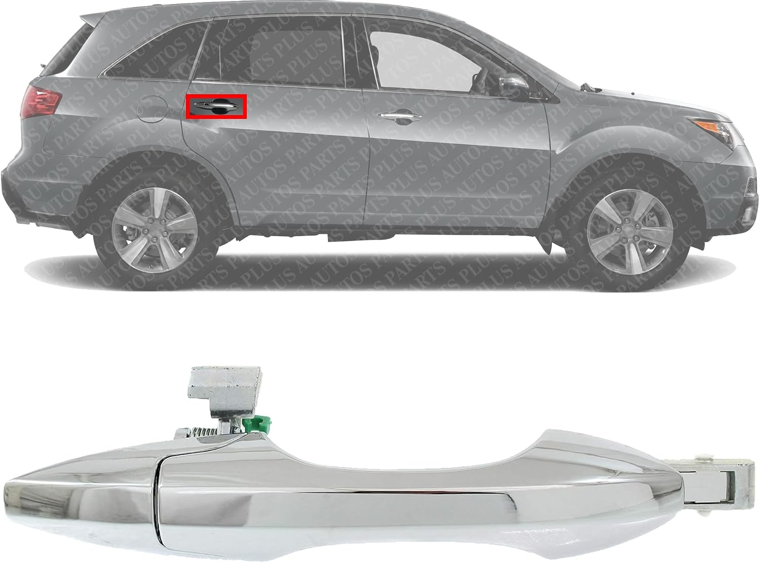 Front Or Rear Exterior Door Handel Chrome Right Passenger Side Direct Replacement Compatible with 2007-2013 Acura MDX AC1311107 72140STXA02
