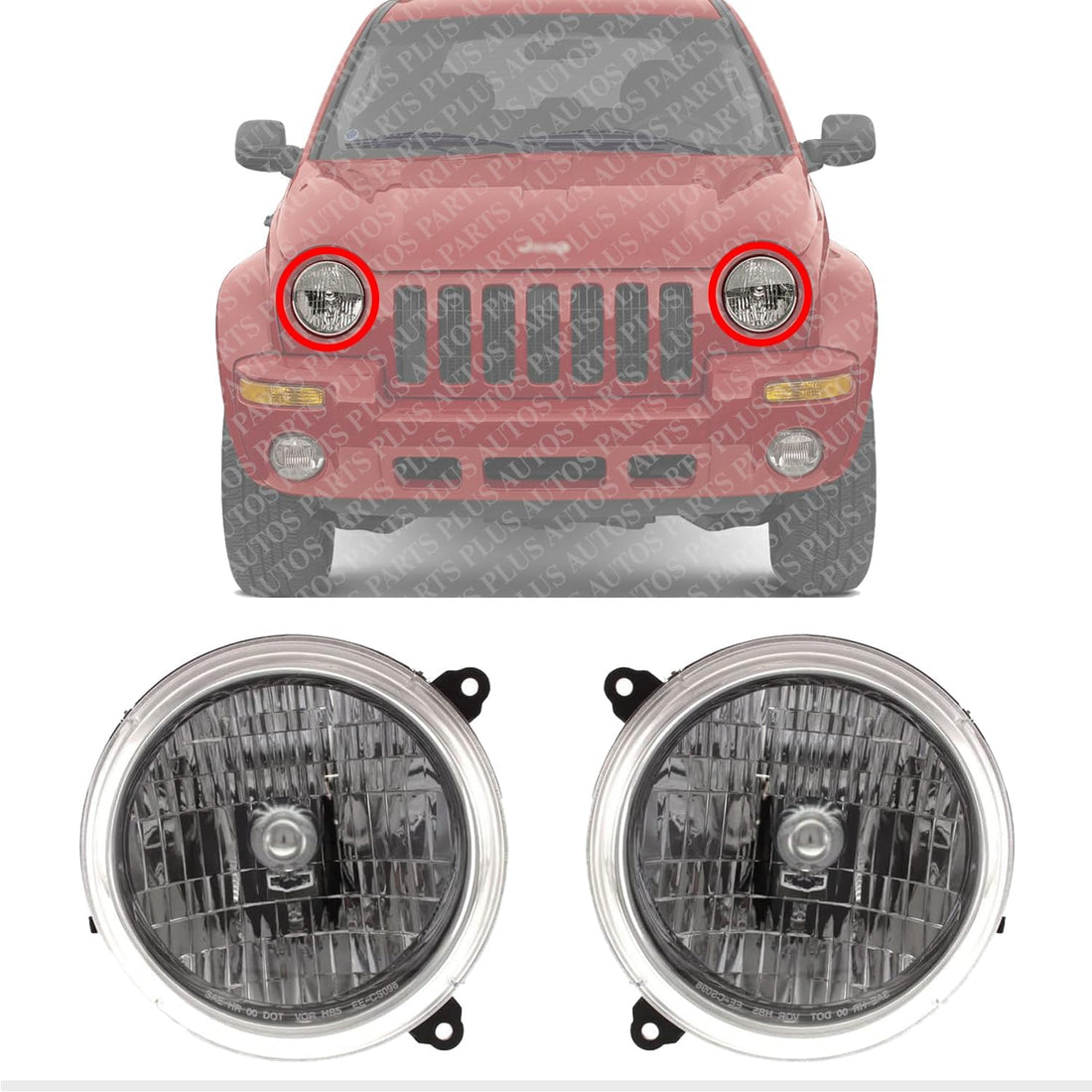 Set of 2 Front Head Light Assembly Left Driver & Right Passenger Side Direct Replacement Compatible with 2003-2003 Jeep Liberty CH2503136 CH2502136 5101820AA 5101821AA