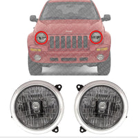 Set of 2 Front Head Light Assembly Left Driver & Right Passenger Side Direct Replacement Compatible with 2003-2003 Jeep Liberty CH2503136 CH2502136 5101820AA 5101821AA