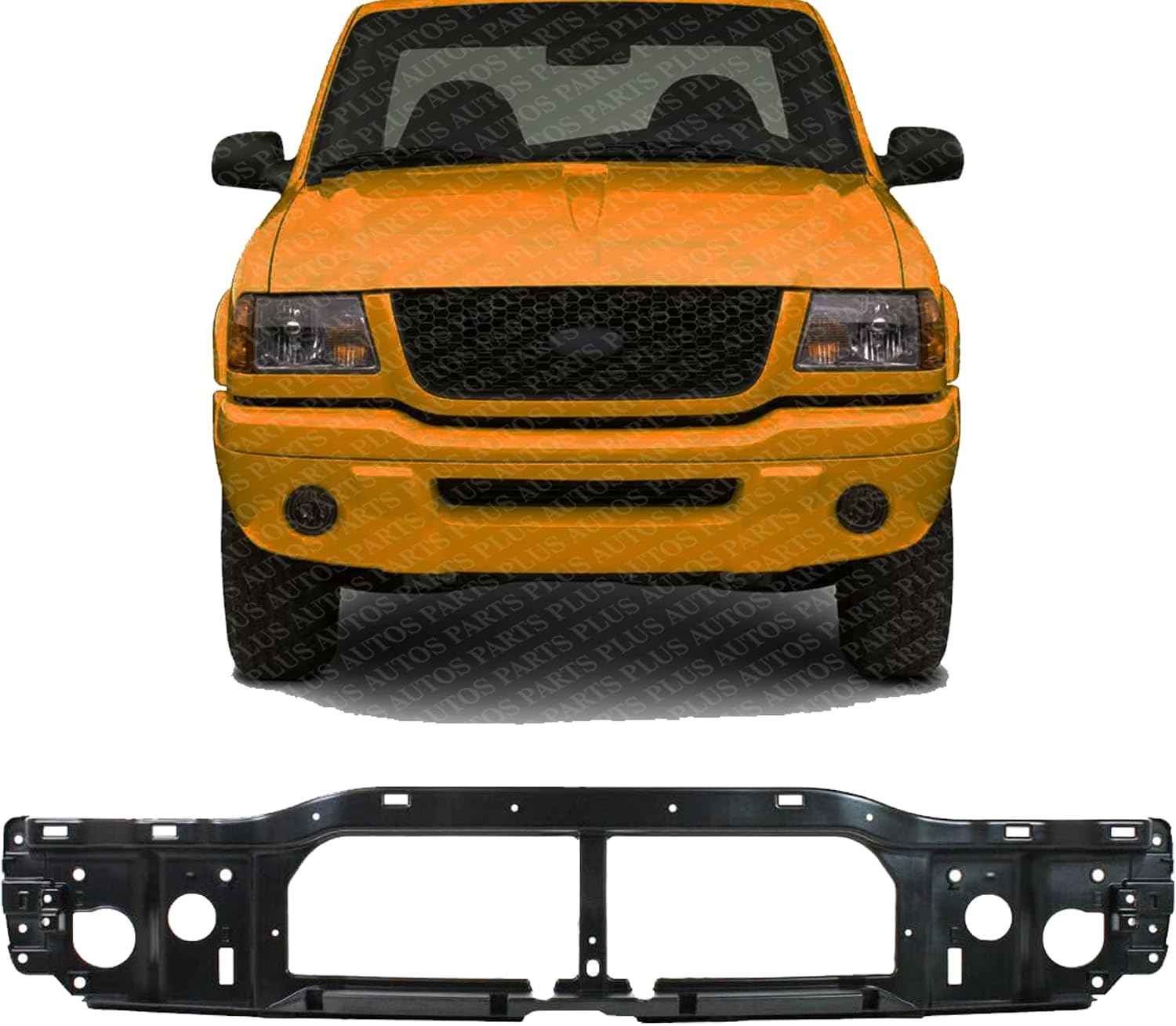 Front Header Panel ABS Plastic Direct Replacement Compatible With 2001-2003 Ford Ranger FO1220219 1L5Z8A284AB