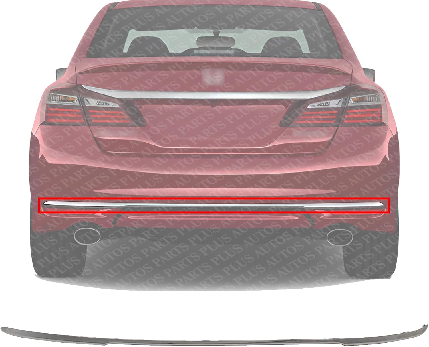 Rear Bumper Step Pad Molding Chrome Direct Replacement Compatible With 2016-2017 Honda Accord HO1144102 71503T2FA51