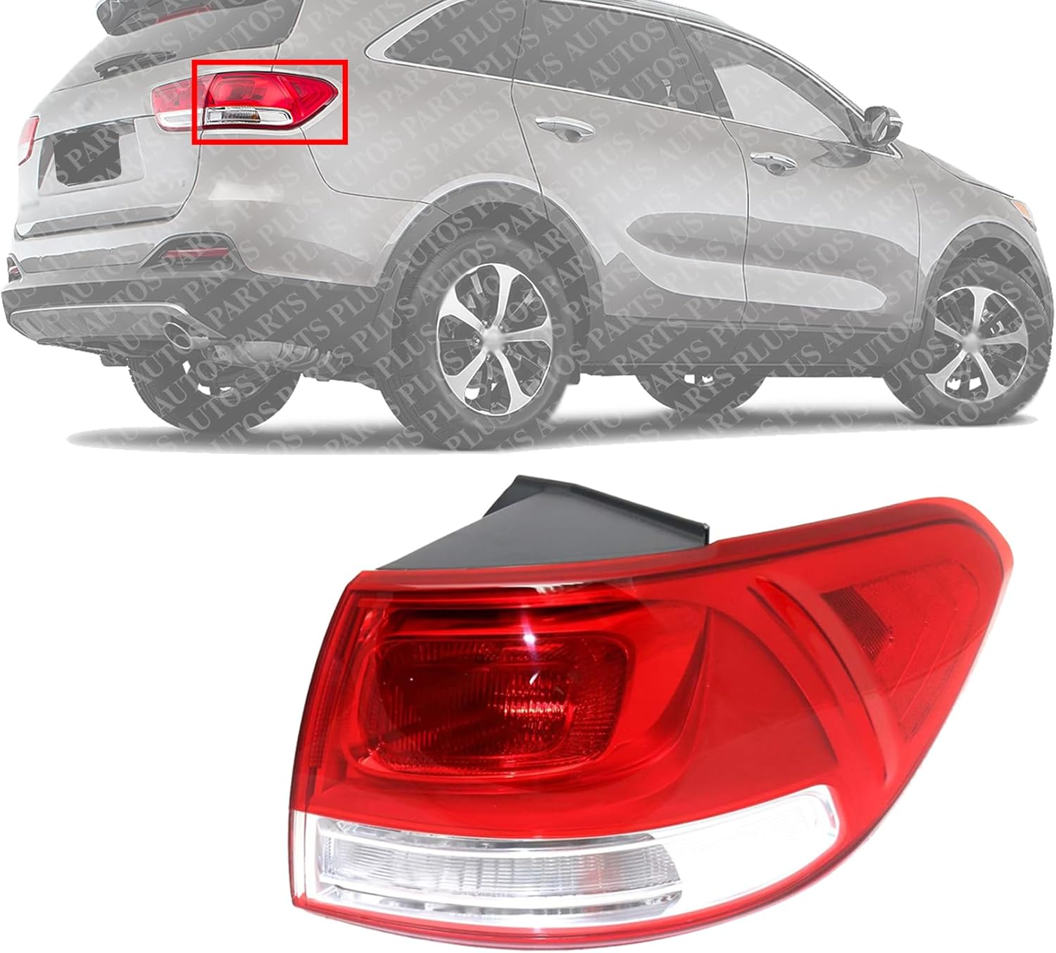 Tail Light Outer Assembly Right Passenger Side Direct Replacement Compatible With 2016-2018 Kia Sorento KI2805119 92402C6000