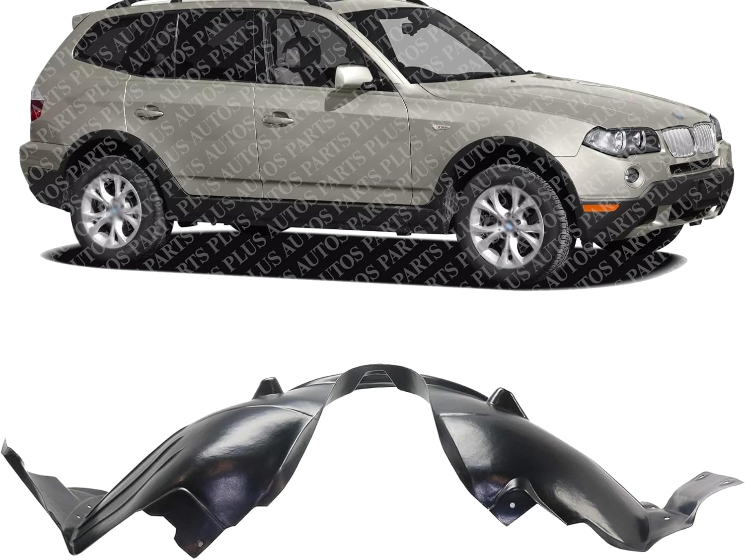 Front Fender Liner Right Passenger Side Direct Replacement Compatible With 2007-2010 BMW X3 BM1249146 51713420432-PFM