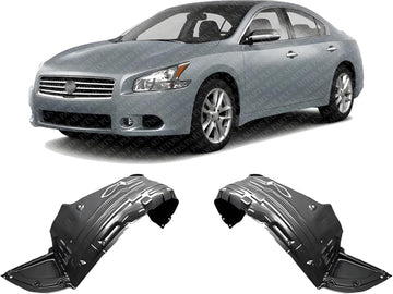 Set Of 2 Front Fender Liner Left Driver & Right Passenger Side Direct Replacement Compatible With 2009-2014 Nissan Maxima NI1248119 NI1249119 63843ZX70A 63842ZX70A