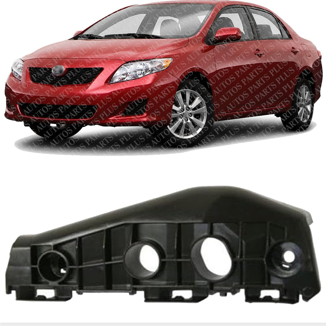 AUTOS PARTS PLUS Front Bumper Support Bracket Plastic Left Driver Side Direct Replacement Compatible With 2009-2010 Toyota Corolla TO1042110 5211602130