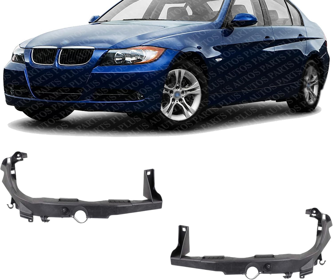 Set of 2 Front Headlight Bracket Plastic Right Passenger & Left Driver Side Direct Replacement Compatible with 2006-2008 BMW 3-Series BM2509102 BM2508102 51647116708 51647116707