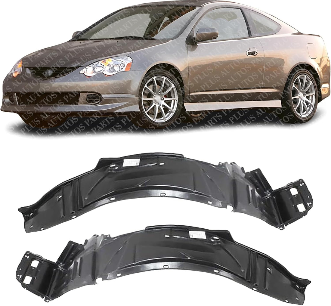 Set Of 2 Front Fender Liner Right Passenger & Left Driver Side Direct Replacement Compatible With 2002-2004 Acura RSX AC1249105 AC1248105 74101S6M000 74151S6M000