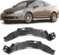 Set Of 2 Front Fender Liner Right Passenger & Left Driver Side Direct Replacement Compatible With 2002-2004 Acura RSX AC1249105 AC1248105 74101S6M000 74151S6M000