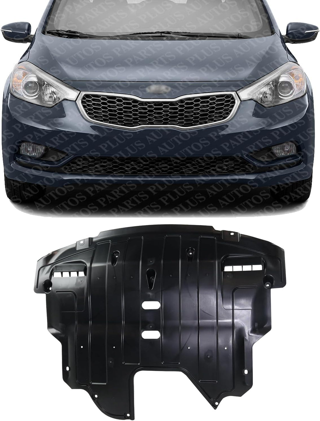 Front Engine Splash Shield Under Cover Plastic Direct Replacement Compatible With 2015-2016 Kia Forte / Forte5 / 2015 Koup KI1228151 29110A7300