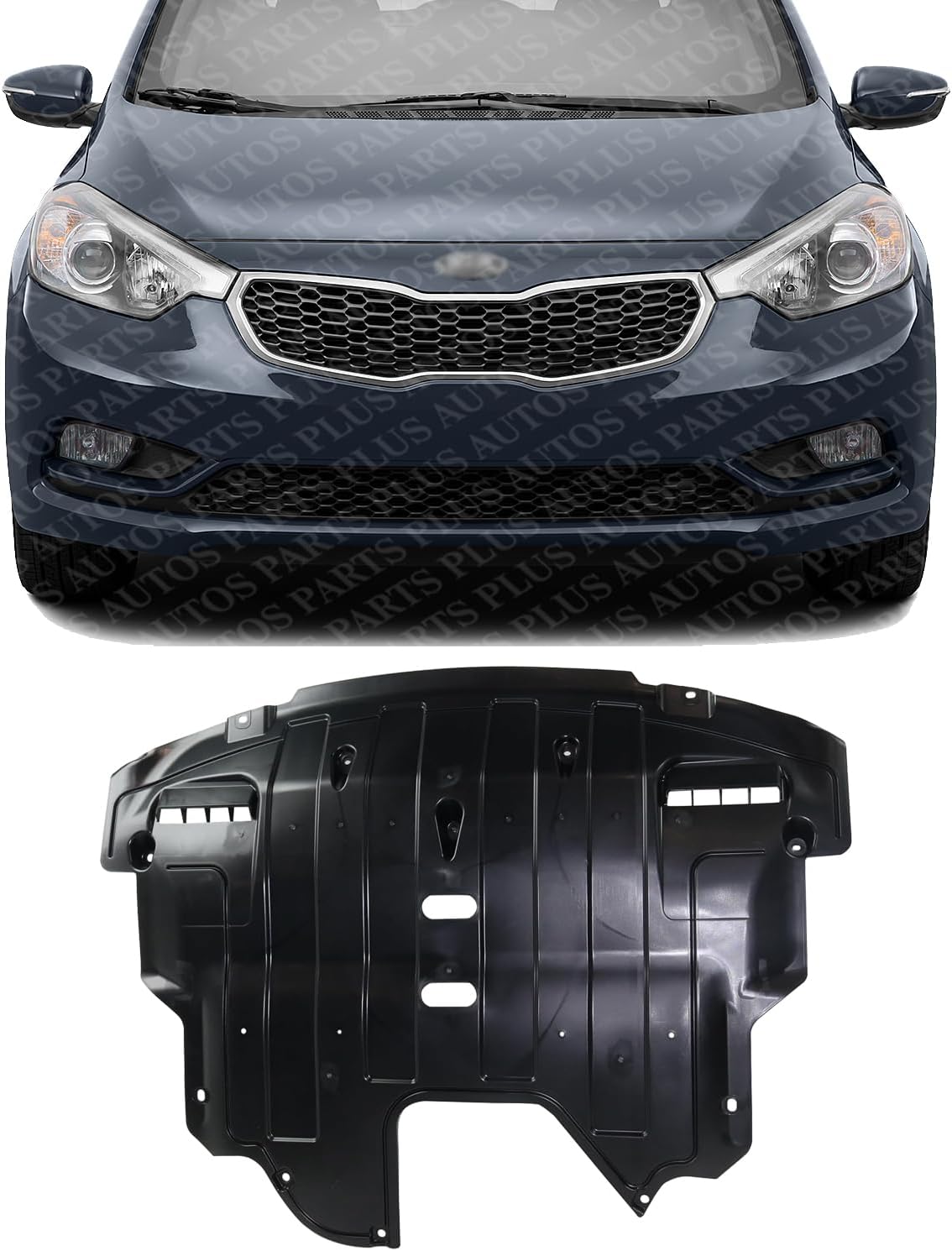 Front Engine Splash Shield Under Cover Plastic Direct Replacement Compatible With 2015-2016 Kia Forte / Forte5 / 2015 Koup KI1228151 29110A7300