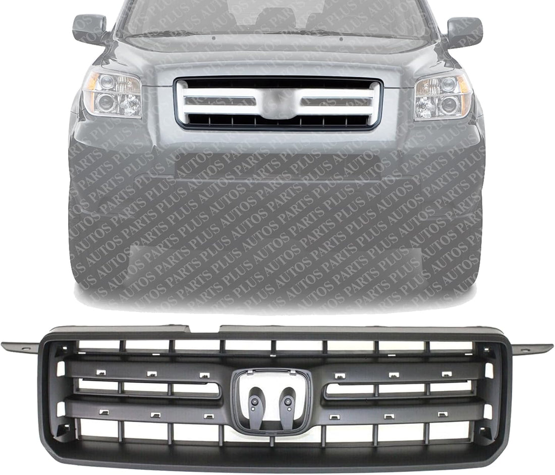 Front Grille Painted Dark Gray Shell And Insert Direct Replacement Compatible With 2006-2008 Honda Pilot HO1200182 75101S9VA02ZL