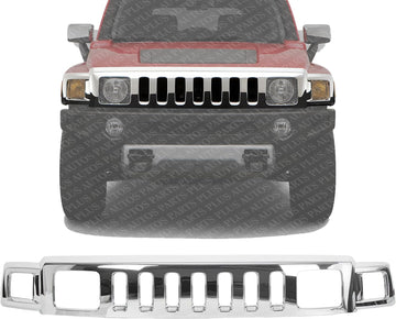 Front Upper Grille Assembly Chrome Shell And Insert Direct Replacement Compatible With 2006-2010 Hummer H3 HU1200101 15834196