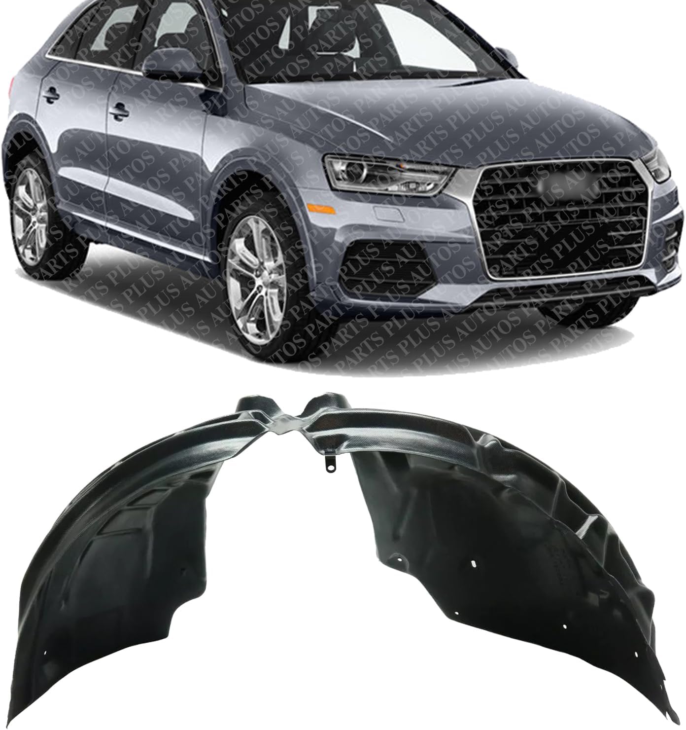 Front Fender Liner Rear Section Right Passenger Side Direct Replacement Compatible with 2015-2018 Audi Q3 AU1249138 8U0821172D