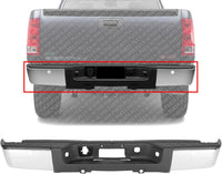 Rear Bumper Face Bar & Step Pad Chrome Steel Direct Replacement Compatible With 2007-2013 Chevrolet Silverado/GMC Sierra 1500 GM1103148 20899360-PFM