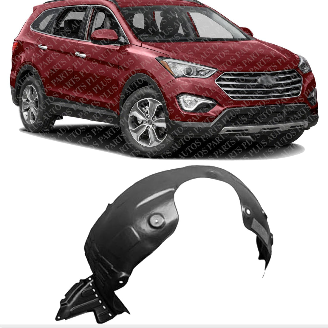 Front Fender Liner Right Passenger Side Direct Replacement Compatible With 2013-2016 Hyundai Santa Fe Sport HY1249140 868124Z000