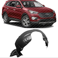 Front Fender Liner Right Passenger Side Direct Replacement Compatible With 2013-2016 Hyundai Santa Fe Sport HY1249140 868124Z000