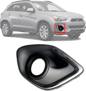 Front Fog Light Molding Chrome Right Passenger Side Direct Replacement Compatible With 2013-2015 Mitsubishi Outlander Sport/RVR MI1039116 8321A516