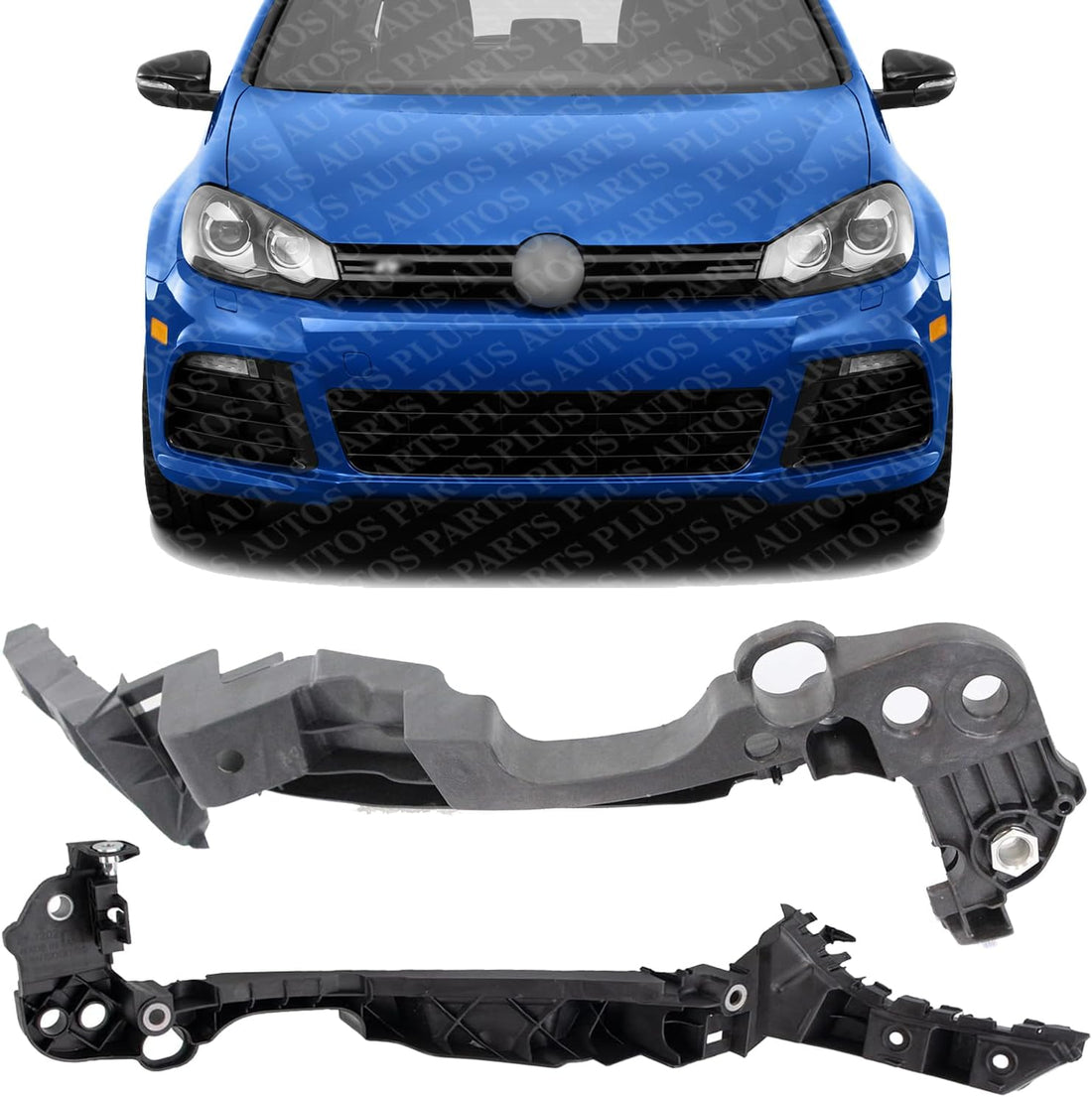 Set Of 2 Front Bumper Cover Outer Bracket Plastic Left Driver & Right Passenger Side Direct Replacement Compatible With 2010-2014 Volkswagen Golf/GTI VW1043105 VW1042105