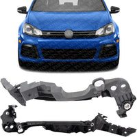 Set Of 2 Front Bumper Cover Outer Bracket Plastic Left Driver & Right Passenger Side Direct Replacement Compatible With 2010-2014 Volkswagen Golf/GTI VW1043105 VW1042105
