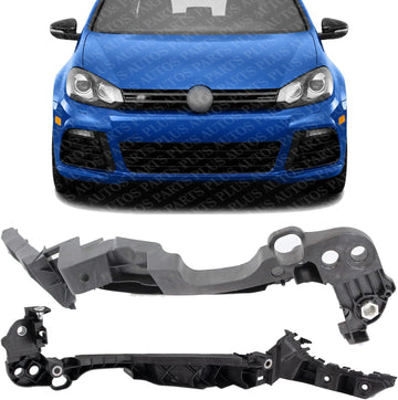 Set Of 2 Front Bumper Cover Outer Bracket Plastic Left Driver & Right Passenger Side Direct Replacement Compatible With 2010-2014 Volkswagen Golf/GTI VW1043105 VW1042105