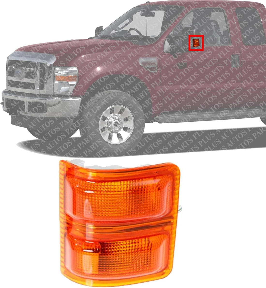 Front Mirror Turn Signal Light Left Driver Side With Towing Package Direct Replacement Compatible With 2008-2016 Ford F-Series Super Duty FO2570102 7C3Z13776B-PFM 7C3Z13776A