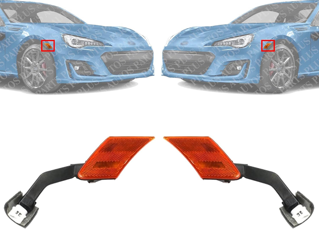 Set Of 2 Front Side Marker Lamp Assembly Left Driver & Right Passenger Side Direct Replacement Compatible With 2013-2020 Subaru BRZ 84912CA150-PFM 84912CA140-PFM