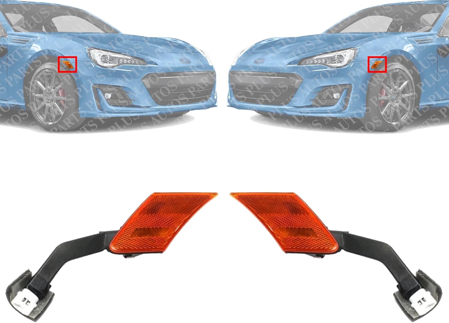 Set Of 2 Front Side Marker Lamp Assembly Left Driver & Right Passenger Side Direct Replacement Compatible With 2013-2020 Subaru BRZ 84912CA150-PFM 84912CA140-PFM