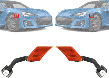 Set Of 2 Front Side Marker Lamp Assembly Left Driver & Right Passenger Side Direct Replacement Compatible With 2013-2020 Subaru BRZ 84912CA150-PFM 84912CA140-PFM