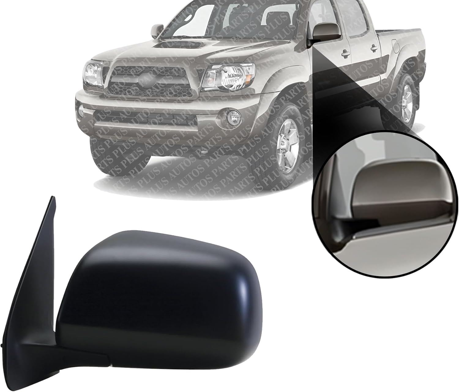 Front Mirror Manual Adjust Non-Heated Textured Left Driver Side Direct Replacement Compatible With 2005-2011 Toyota Tacoma TO1320204 8794004170