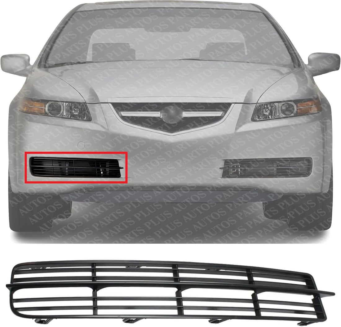 Front Fog Light Cover Mesh Primed Right Passenger Side Direct Replacement Compatible With 2004-2006 Acura TL AC1039103 71102SEPA00