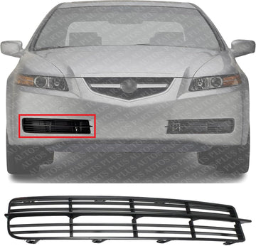 Front Fog Light Cover Mesh Primed Right Passenger Side Direct Replacement Compatible With 2004-2006 Acura TL AC1039103 71102SEPA00