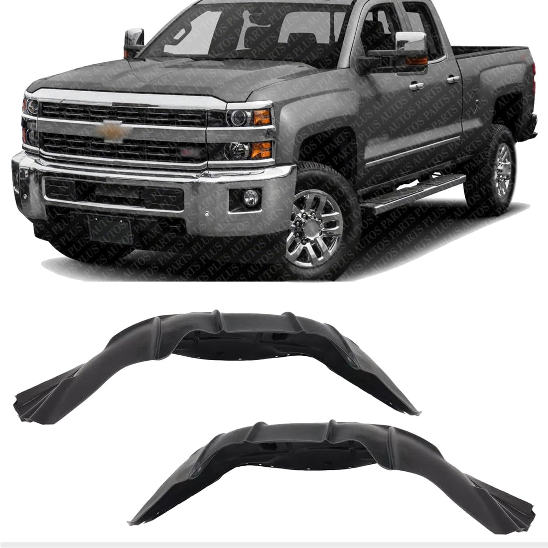 Set Of 2 Front Fender Liner Left Driver & Right Passenger Side Direct Replacement Compatible With 2015-2019 Chevrolet Silverado 2500HD 3500HD GM1249249 GM1248249 22763676 22763675