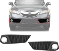 Set Of 2 Front Fog Light Cover Primed Plastic Right Passenger & Left Driver Side Direct Replacement Compatible With 2013-2015 Acura RDX AC1039102 AC1038102 71105TX4A11 71109TX4A11