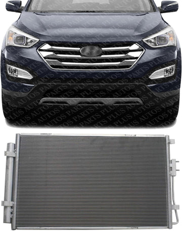Front AC Condenser Aluminum Core Direct Replacement Compatible With 2013-2018 Hyundai Santa Fe / 2013-2016 Sport / 2019 XL HY3030153 976062W501