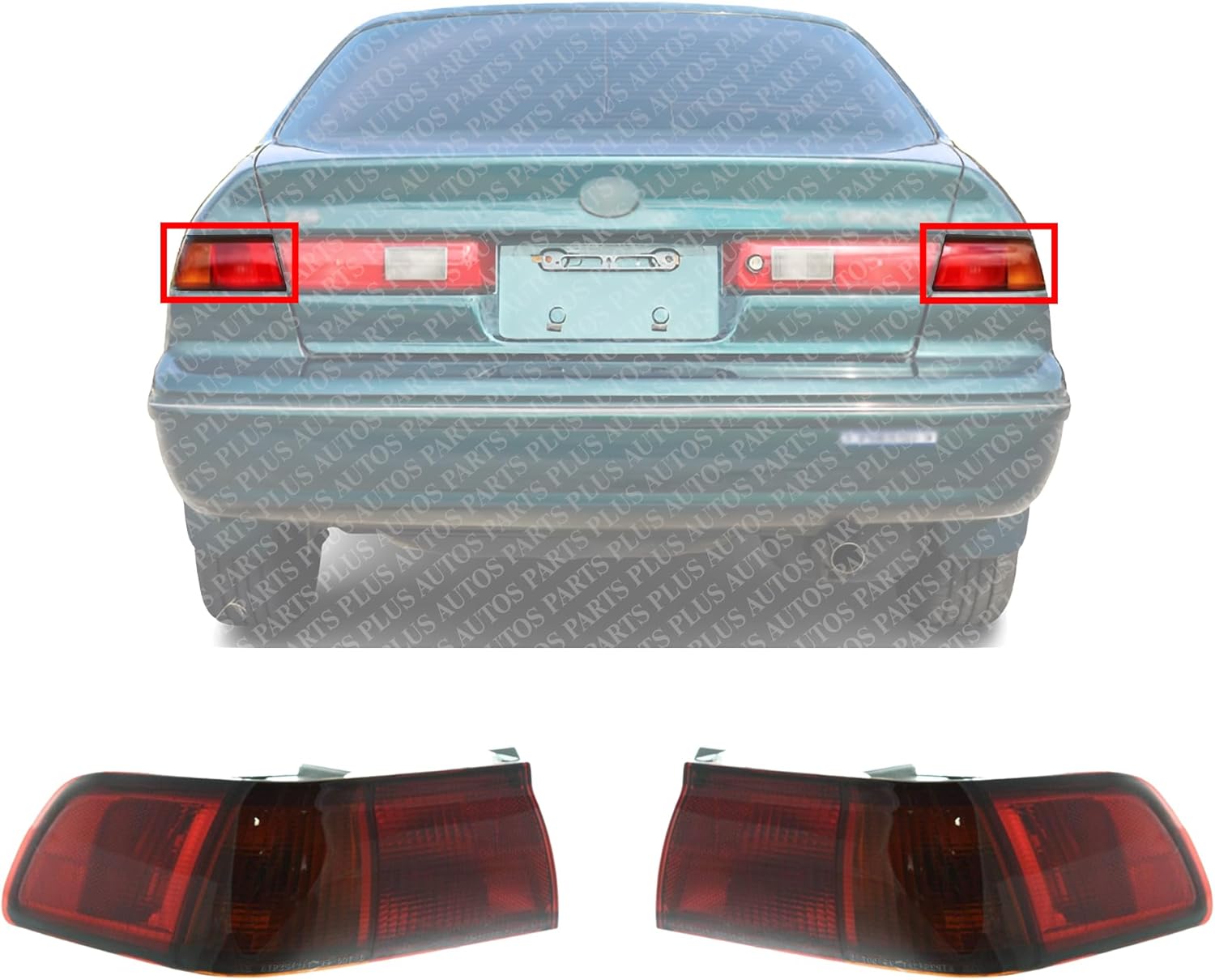 Set Of 2 Tail Light Mounted On Body Assembly Right Passenger & Left Driver Side Direct Replacement Compatible With 1997-1999 Toyota Camry TO2801124 TO2800124 81551AA010 81561AA010