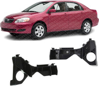 Set Of 2 Front Bumper Bracket Plastic Left Driver & Right Passenger Side Direct Replacement Compatible With 2003-2008 Toyota Corolla TO1066142 TO1067142 5211502061 5211602061