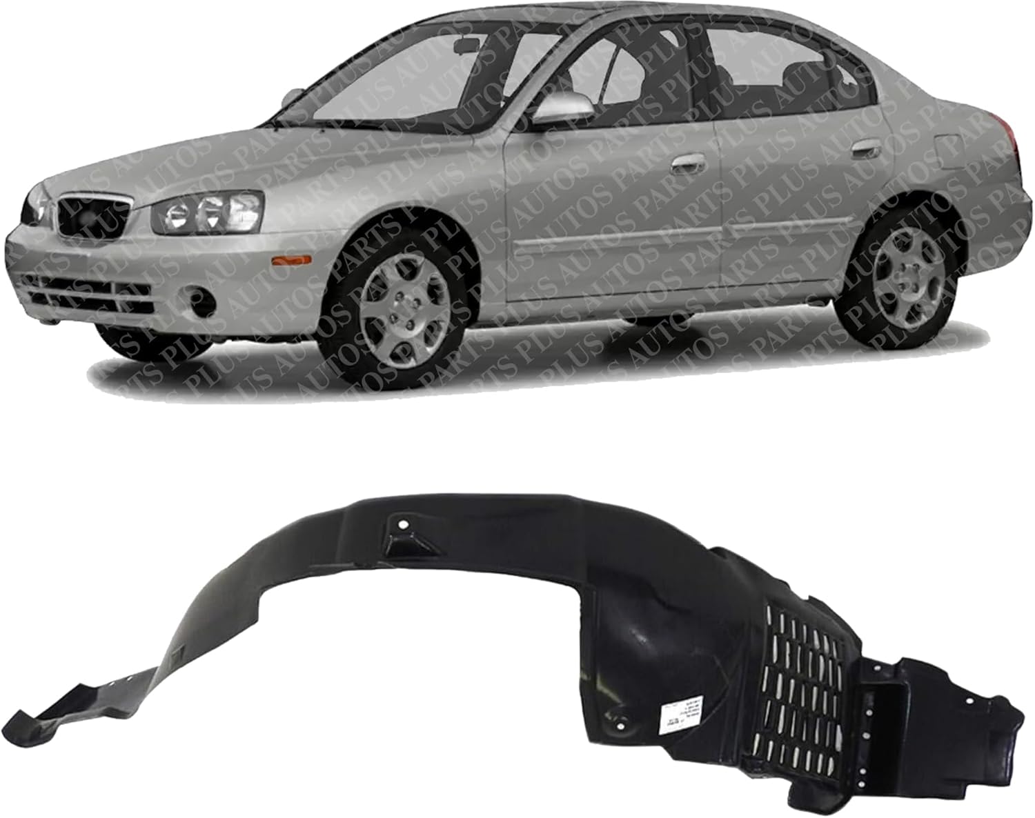 Front Fender Liner Left Driver Side Direct Replacement Compatible With 2001-2003 Hyundai Elantra HY1248105 868112D000
