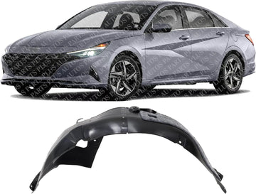 Front Fender Liner Left Driver Side Direct Replacement Compatible With 2021-2023 Hyundai Elantra HY1248186 86811AB000