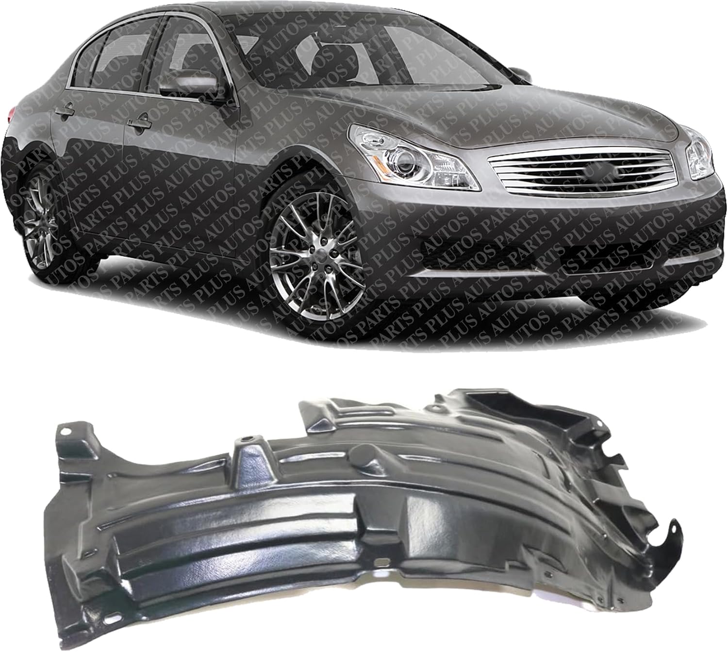 Front Fender Liner Rear Section Right Passenger Side Direct Replacement Compatible With 2003-2007 Infiniti G35 IN1251105 63842AM800