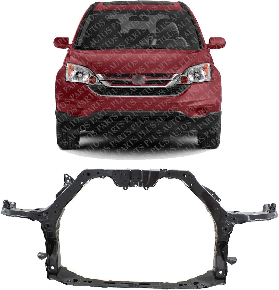AUTOS PARTS PLUS Front Radiator Support Assembly Steel Direct Replacement Compatible With 2010-2011 Honda CR-V HO1225153 60400SWAA01ZZ