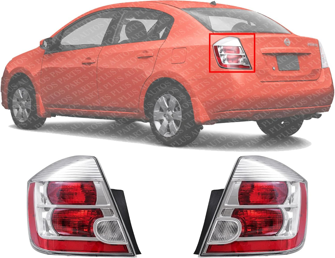 Set Of 2 Tail Light Assembly Right Passenger & Left Driver Side Direct Replacement Compatible With 2007-2009 Nissan Sentra NI2819114 NI2818114 26550ET00B 26555ET00B