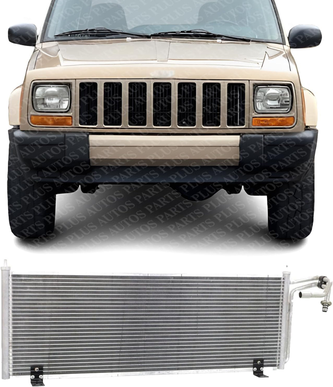 Front A/C Condenser Aluminum Core Direct Replacement Compatible With 1997-2001 Jeep Cherokee CH3030147 55036595AG