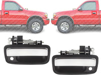 Front Door Handle Textured Black with Chrome Lever Left Driver & Right Passenger Side Direct Replacement Compatible with 1995-2004 Toyota Tacoma TO1310123 TO1311123 6922035030