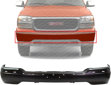 Front Bumper Face Bar Primed Steel Without Brackets Direct Replacement Compatible With 1999-2002 GMC Sierra 1500/2001-2002 2500HD 3500/2000-2006 Yukon XL-2500 GM1002374