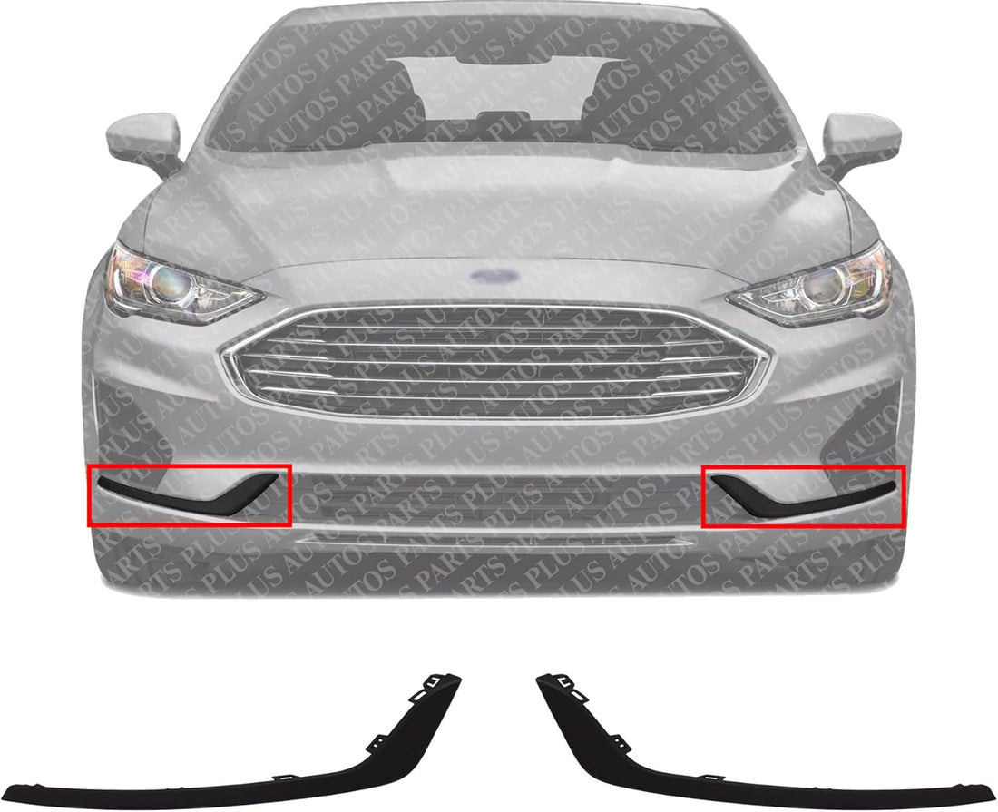 Set Of 2 Front Bumper Face Bar Molding Left Driver & Right Passenger Side Direct Replacement Compatible With 2019-2020 Ford Fusion/Police Responder FO1047110 FO1046110 KS7Z15266CE