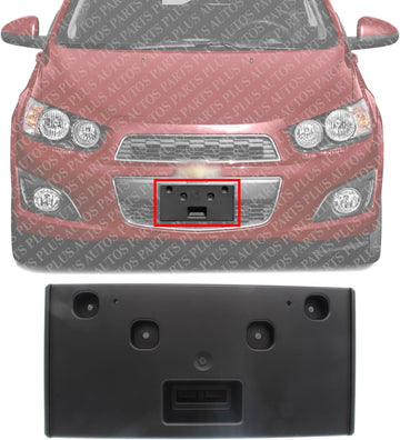 Front License Plate Bracket Textured Direct Replacement Compatible with 2012-2016 Chevrolet Sonic GM1068170 95939549