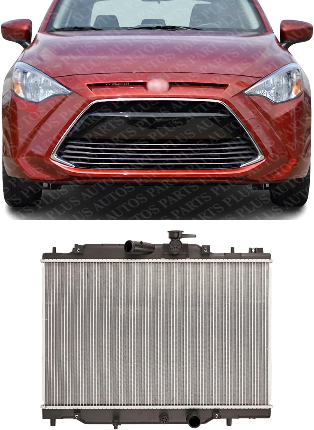 Front Radiator Aluminum Core Direct Replacement Compatible With 2016 Scion IA / 2016-2020 Toyota Yaris TO3010352 16400WB001