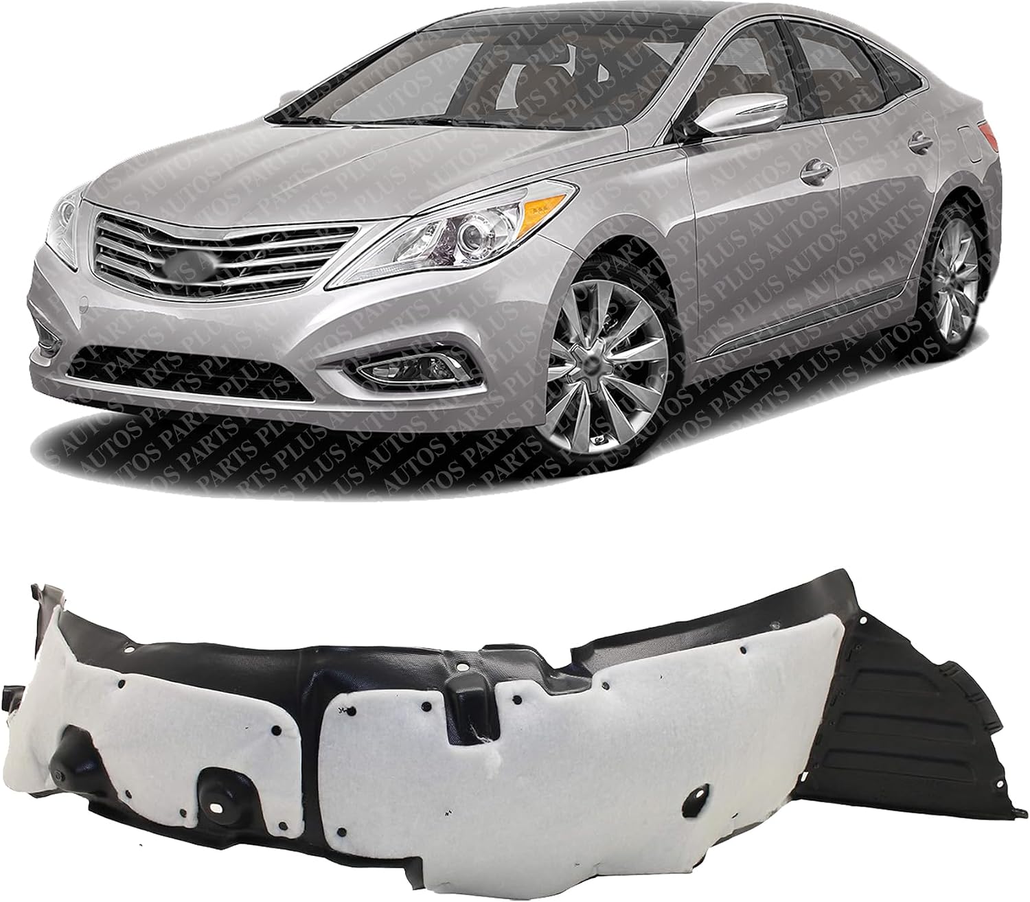 Front Fender Liner Left Driver Side Direct Replacement Compatible With 2012-2014 Hyundai Azera HY1248166 868113V000