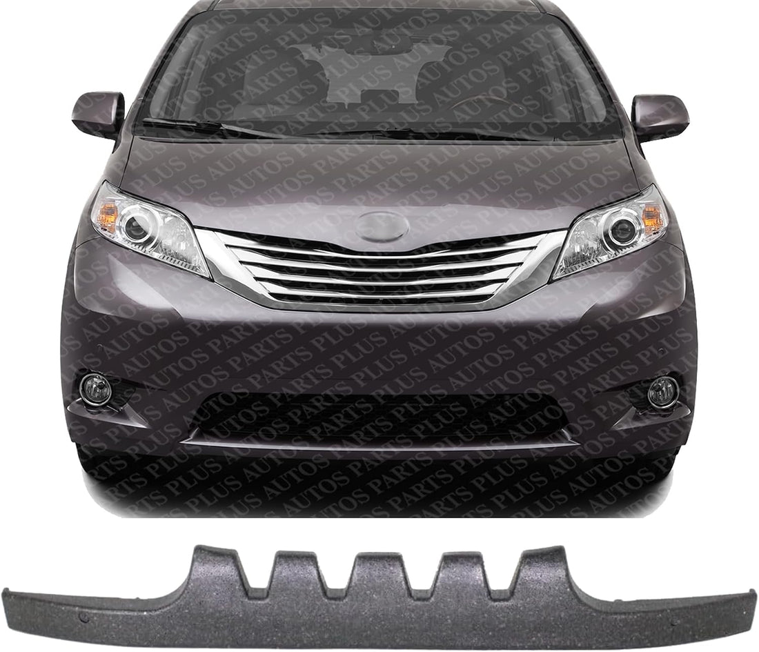 Front Bumper Impact Absorber Plastic Direct Replacement Compatible With 2011-2014 Toyota Sienna TO1070166 5261108030
