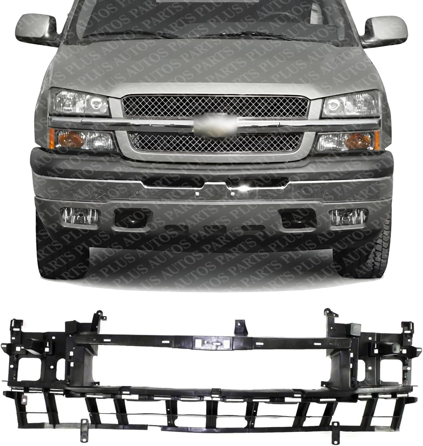 Front Header Panel With Body Cladding Direct Replacement Compatible With 2002-2006 Chevrolet Avalanche GM1220166 15239008